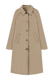 Plaid Lining Notched Collar Trench Coat