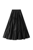 Bow Detail Smocked Waist A-Line Midi Skirt