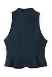 Mandarin Collar Toggle-Front Vest