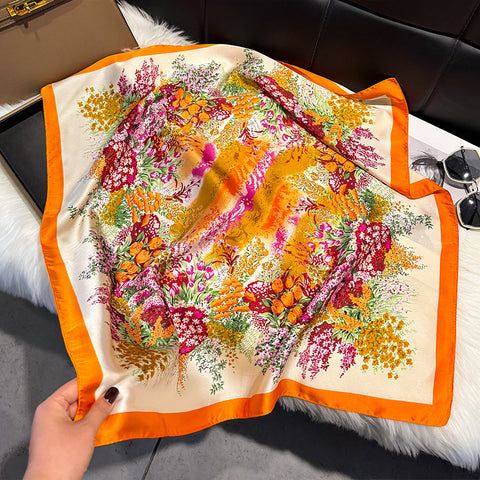 Floral-Print Square Scarf