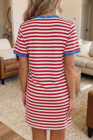 Nautical Tie Trim Mini Dress