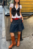 Button-Front Denim Vest