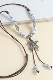 Butterfly Charm Beaded Tassel Necklace