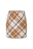 Plaid High-Waist Bodycon Midi Skirt