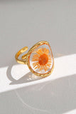 Floral Resin Statement Ring