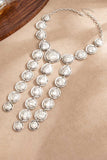 Hammered Metal Disc Layered Statement Necklace