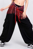 Leopard Sequin Fringe Wrap Belt