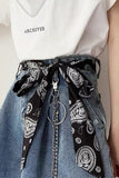 Floral Print Tie Waist Scarf Belt