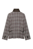 Plaid Double-Breasted Belted Jacket