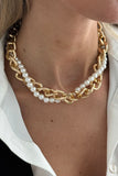 Chunky Chain and Pearl Layered Necklace