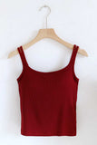 Ribbed Scoop Neck Sleeveless Tank Top