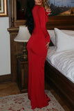 Mock Neck Cutout Slit Bodycon Casual Dress