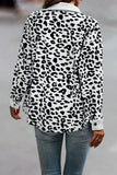 Leopard Print Ribbed Button-Front Shacket