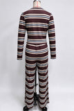 Striped Button Front Two Piece Set