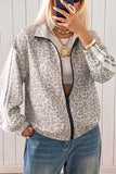 Cow Print Zip-Up Track Jacket