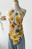 Pleated Halter Tank Top