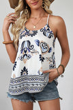 Strappy Back Boho Print Cami Top