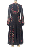 Floral Tie-Neck Puff Sleeve Dress