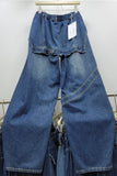 Foldover Waist Wide Leg Jeans