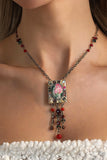 Floral Cameo Pendant Chain Necklace