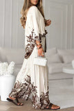 Tropical Print Button-Up Pants Set