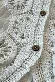 Floral Lace Button Front V-Neck Blouse