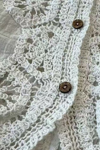 Floral Lace Button Front V-Neck Blouse