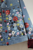 Sequin Floral Denim Jacket