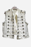 Sleeveless Denim Military Jacket