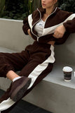 Colorblock Zip-Up Hoodie and Pants Activewear Set