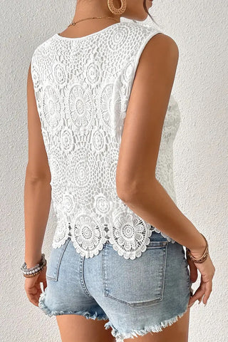 Sleeveless Crochet Tank Top