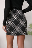 Plaid High-Waist Bodycon Midi Skirt