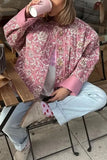 Floral Quilted Button-Front Coat