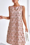 Sequin Fringe Sleeveless Shift Casual Dress