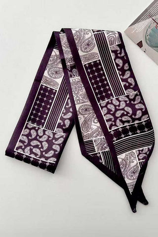 Assorted Print Satin Finish Skinny Scarf