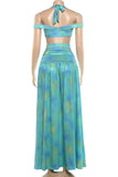 Tie-Front Cutout Strap Skirt Set