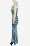 Striped Sleeveless Maxi Dress