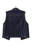 Collared Button-Front Denim Vest