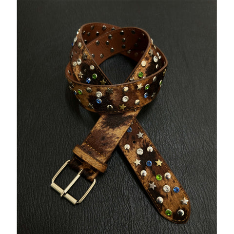 Studded Star Cowhide Belt