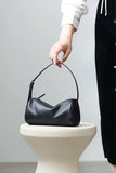 Zip-Top Textured Cylinder Shoulder Bag