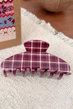 Plaid Glossy Claw Hair Clip