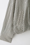 Plaid High Collar Cropped Jacket
