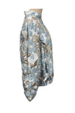 Floral Quilted Puff Sleeve Zip-Up Jacket