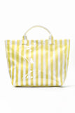Striped Tote Bag with Glossy Finish