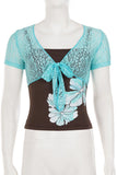 Sheer Lace Top with Cami Set