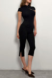Mandarin Collar Asymmetric Button Top
