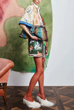 Graphic Print Belted Shirt Dress