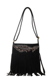 Fringe Patterned Suede Tote