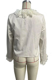 Fringe Trim Open Front Long Sleeve Jacket