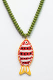 Fish Pendant Beaded Necklace